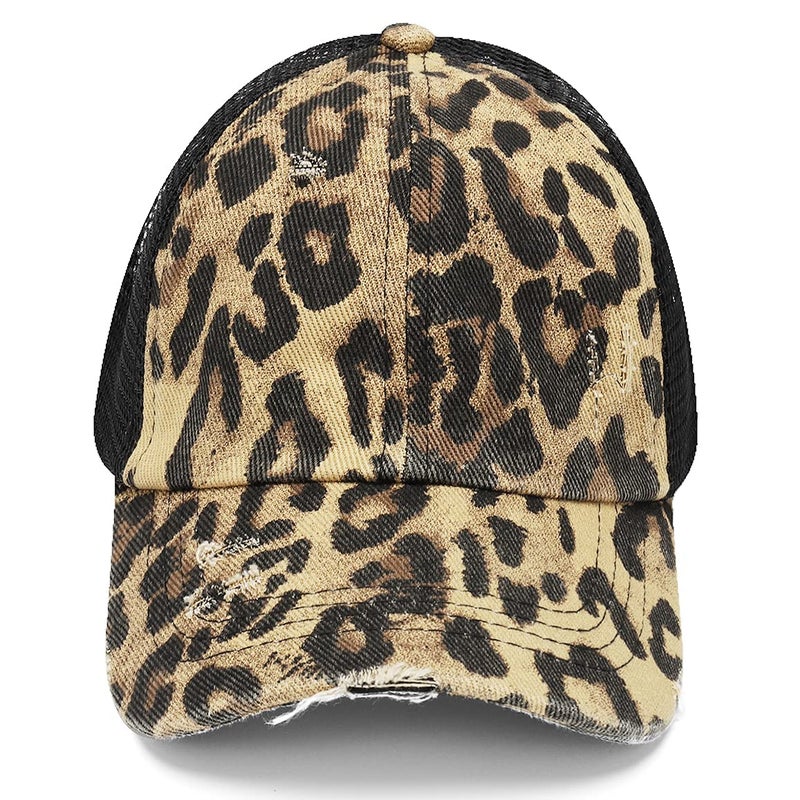 Bocianelli Criss Cross Hat Washed Distressed Baseball Cap Ponytail Hat High Messy Bun Ponycap for Women - Image 2